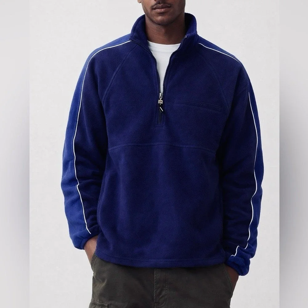 Vintage Prospirit Blue Zip Up Fleece Pullover Jacket Coat